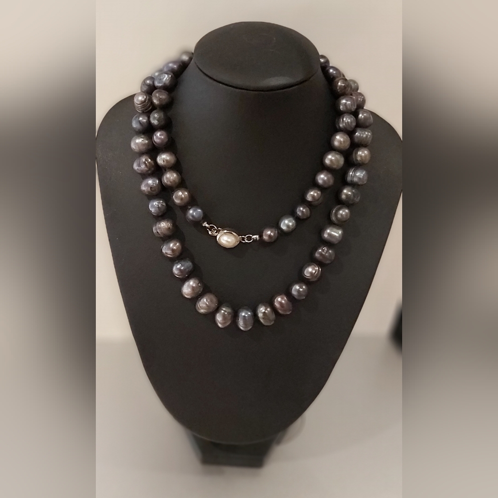 26" Real Black Baroque Pearls NWOT